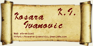 Kosara Ivanović vizit kartica